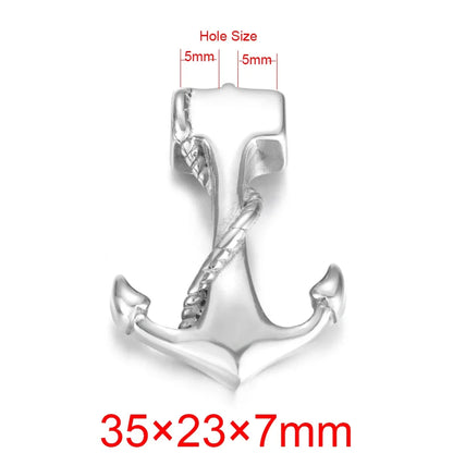 Stainless Steel Anchor Hooks Curved Double Hole for Leather Bracelet Connector Clasp Jewelry Making Findings DIY Supplies