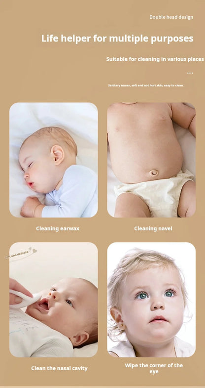 New Boxed Black Cotton Swabs Japanese Earpick Cotton Swabs Clean Blackhead Earpick Disposable Double-ended Cotton Swabs