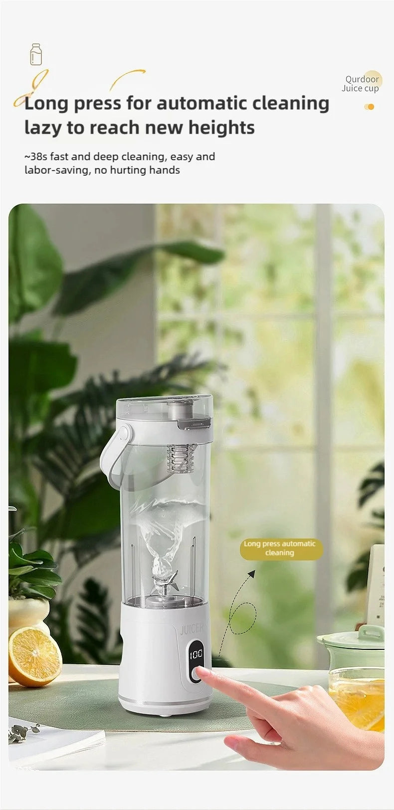 New Portable Juice Blender 600ml 12 Blades Fast Blending USB Rechargeable For Outdoor Milkshake Smoothie Electric Blender