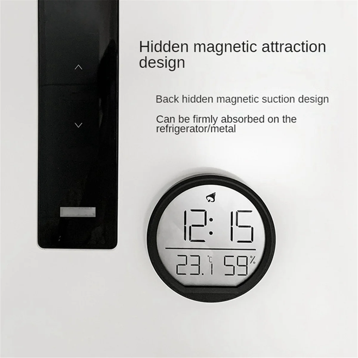 EYFL-LED Digital Wall Clocks Temperature Humidity Date Display Electronic Table Alarm Clock for Kitchen Study Refrigerator A