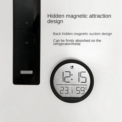 EYFL-LED Digital Wall Clocks Temperature Humidity Date Display Electronic Table Alarm Clock for Kitchen Study Refrigerator A
