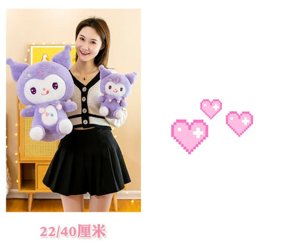 Big Size Dolls Kuromi Cartoon Anime Plush Stuffed Doll Room Decoration Peluche Pillow Kawaii Plushies Ornaments Gift