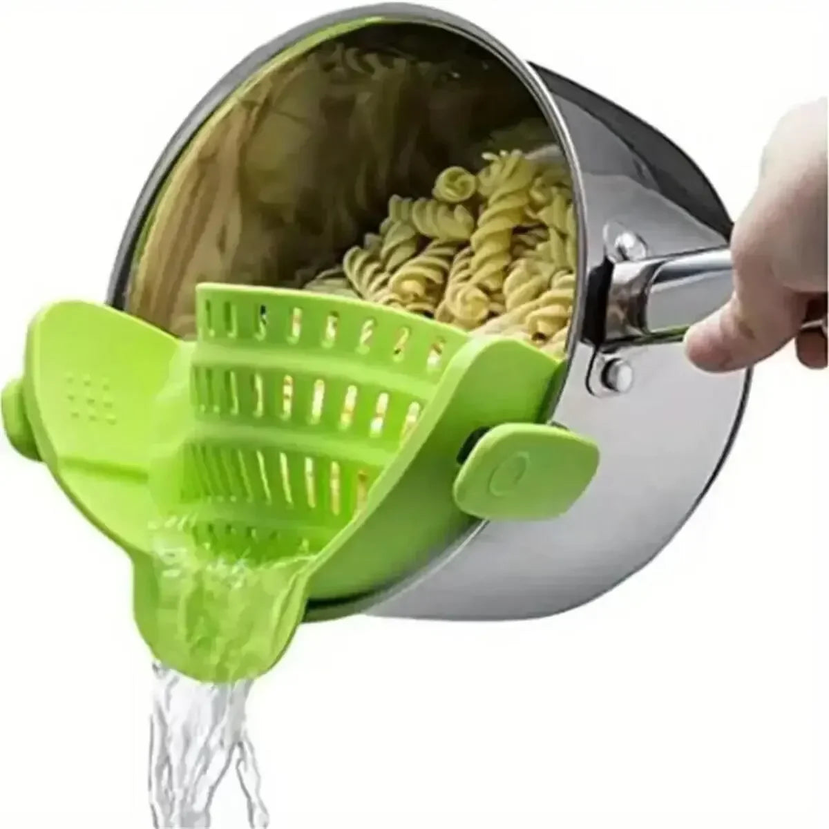 Adjustable Silicone Clip-On Strainer for Pots Pans Bowls - Universal Handheld Drainer for Noodles,Pasta Kitchen Strainer Clip