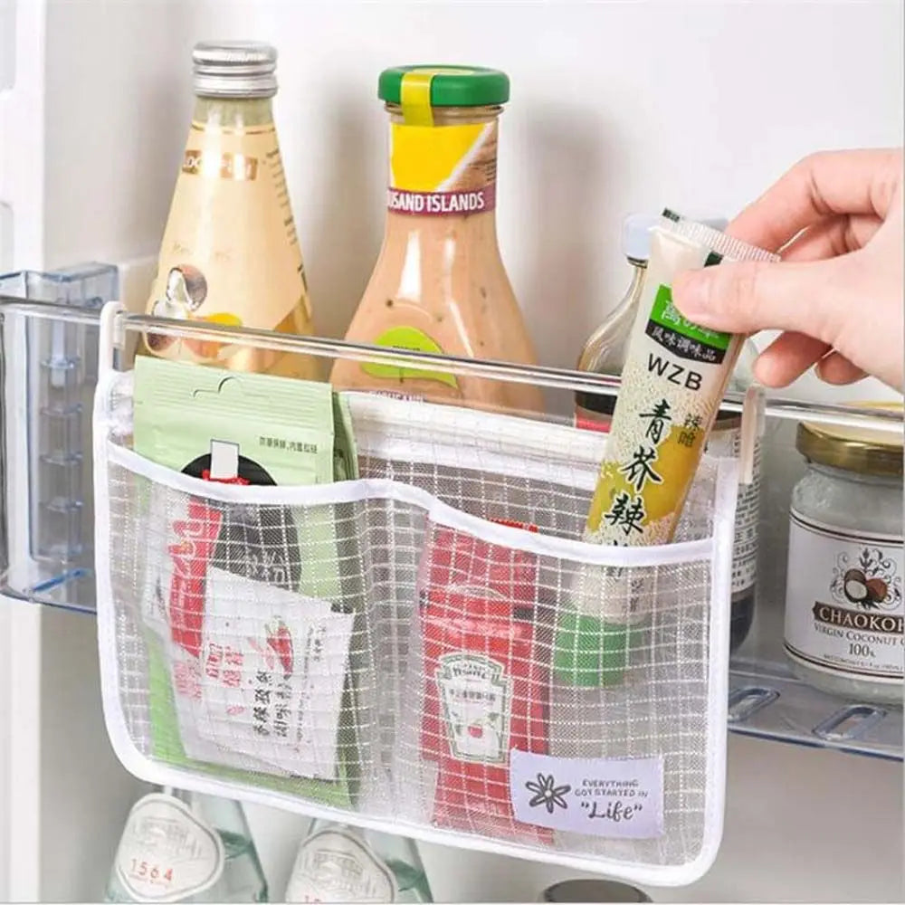 Convenient Hanging Compartment Classification Freezer Household Refrigerator Storage Bag Mesh Bag Fridge Organizer