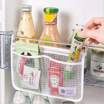 Convenient Hanging Compartment Classification Freezer Household Refrigerator Storage Bag Mesh Bag Fridge Organizer