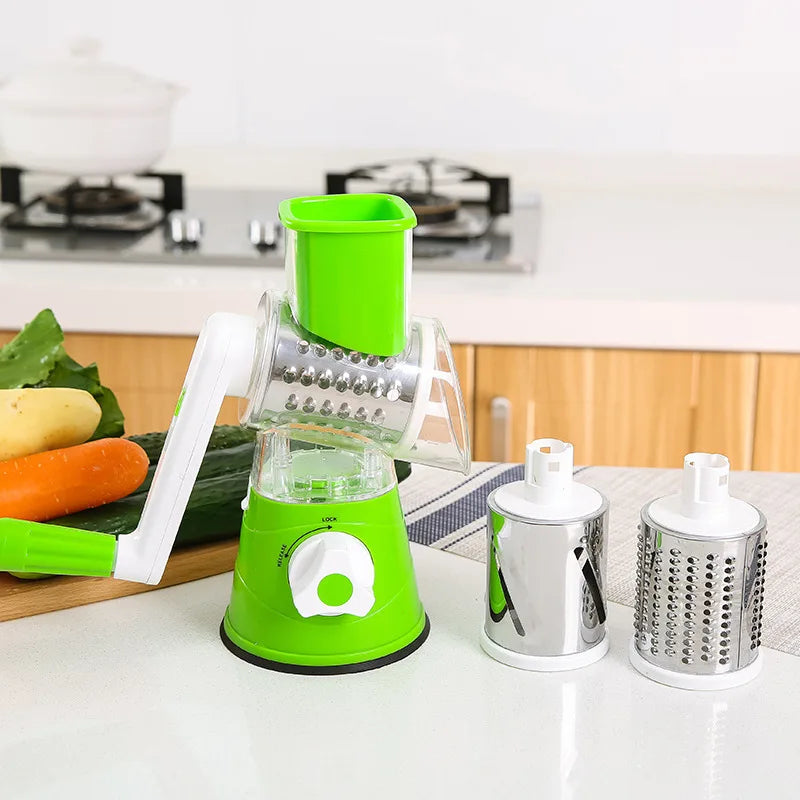 Vegetable Slicer Manual Kitchen Accessories Vegetable Chopper 3 in 1 Round Grater Cutter Potato Spiralizer Home Kitchen Gadgets