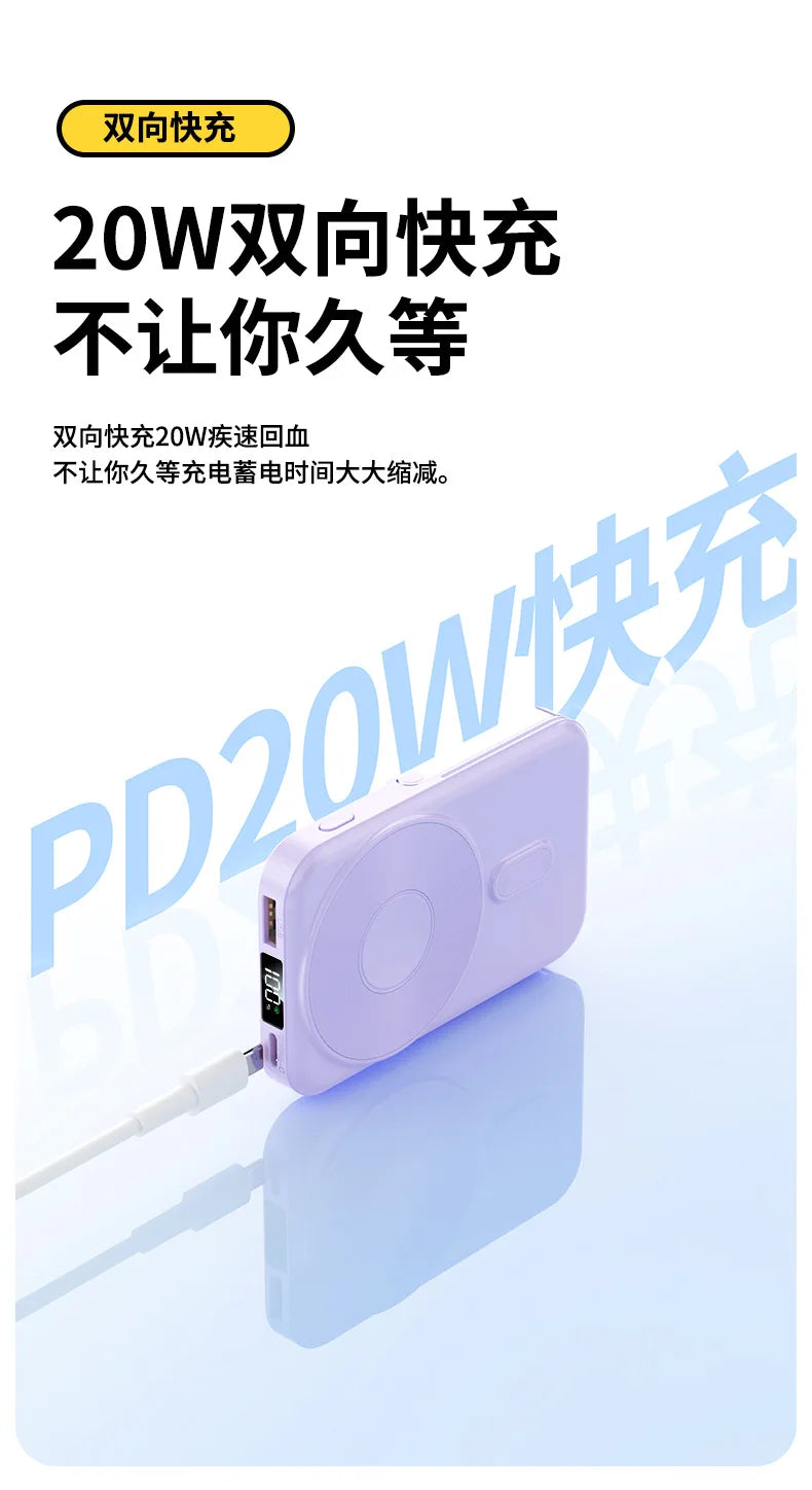 Portable 20000mAh Power Bank 22.5W Fast Charging Wireless Charging Station for iPhone & iWatch & Galaxy Watch for Phones Airpods