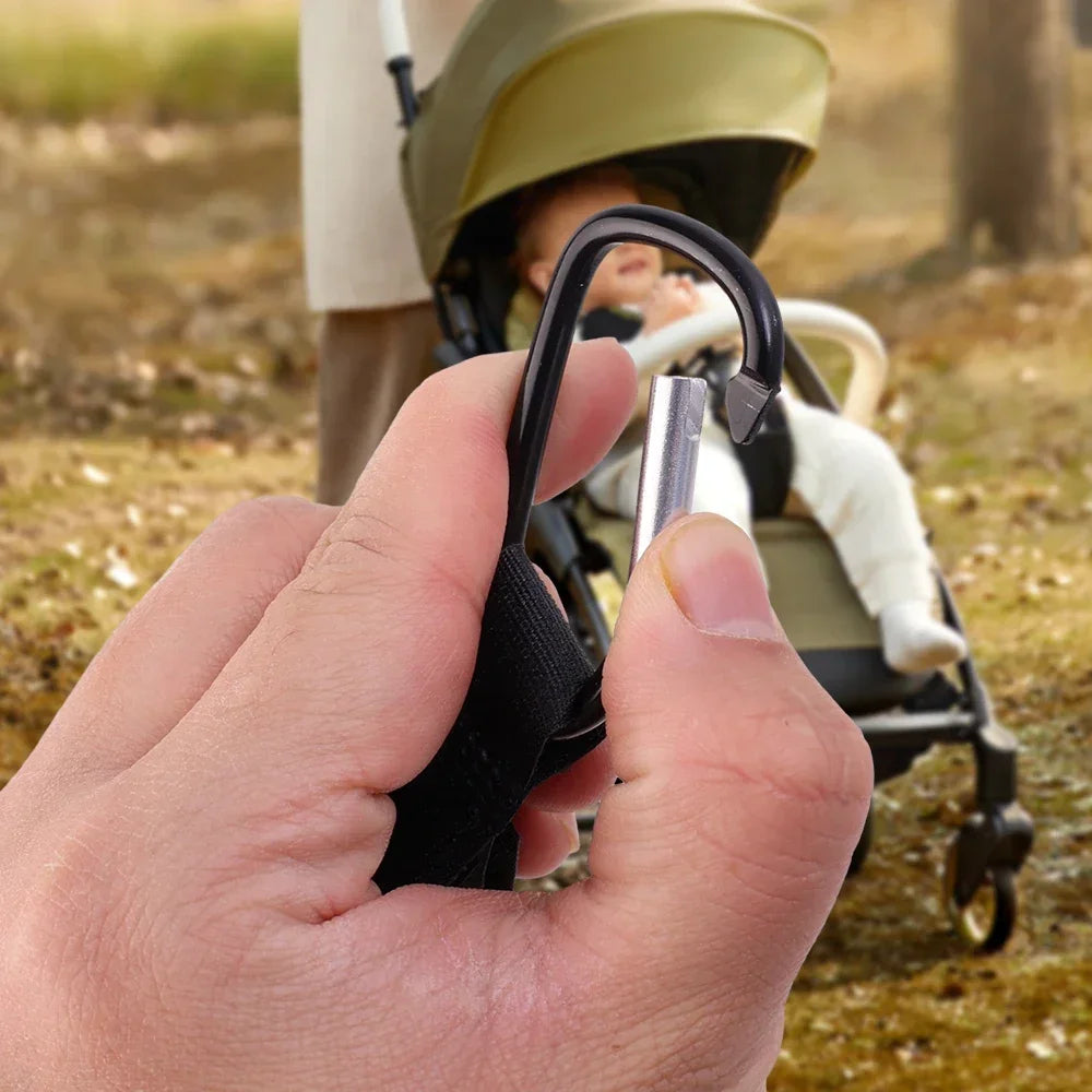 2/1pcs Baby Stroller Hook Clip Aluminum Alloy Carabiner Cart Organizer Diaper Bag Shopping Pram Hook Hanger Stroller Accessories