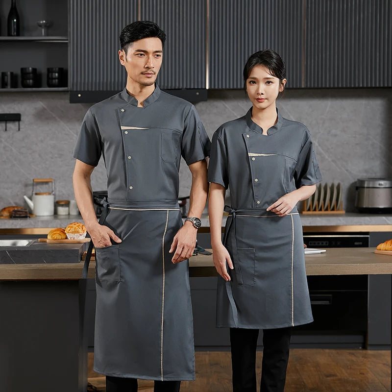 Kitchen Chef Shirts Cook Wear Hotel  Uniform Catering Cooking Clothes Chef Coat Jacket Professional Kitchen Costume Designer