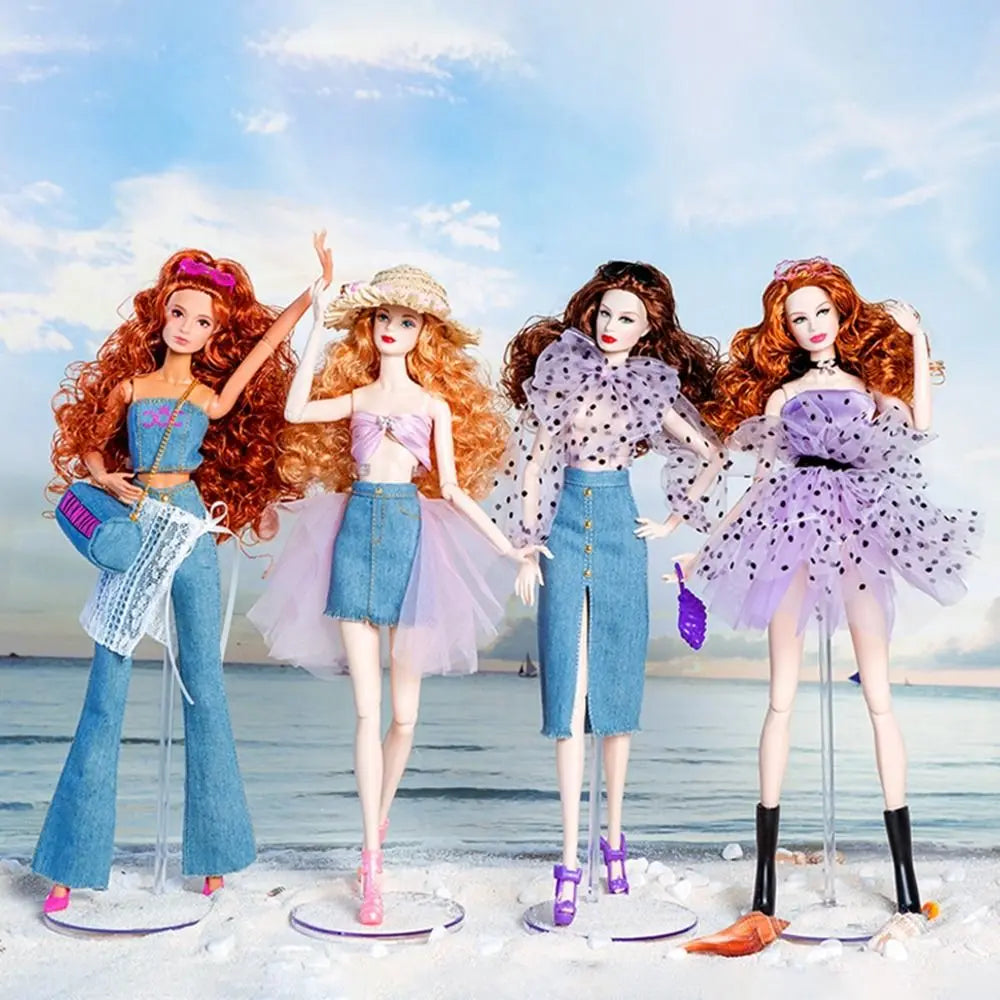 Fashion supermodel Doll Elegant Dress Casual Wears DIY Accessories Party Bags Jeans Pants Set