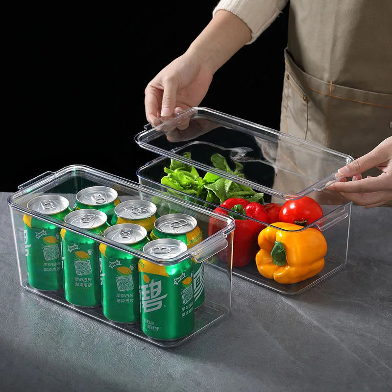 Fridge Organizer Stackable Refrigerator Organizer Bins with Lids Clear Fruit Storage Containers Freezer Pantry kitchen Organizer