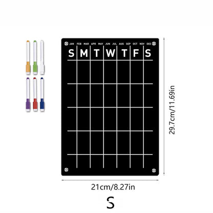 Acrylic Fridge Magnetic Blackboard Weekly Daily Calendar Memo Refrigerator Magnetic Clear Planner Dry Erase Message Board List