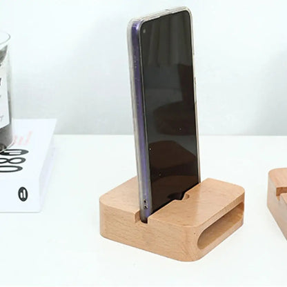 Wooden Cell Phone Stand Sound Amplifier Louder Sound Mobile Phone Holder Cell Phone Stand Natural Loudspeaker Portable Phone