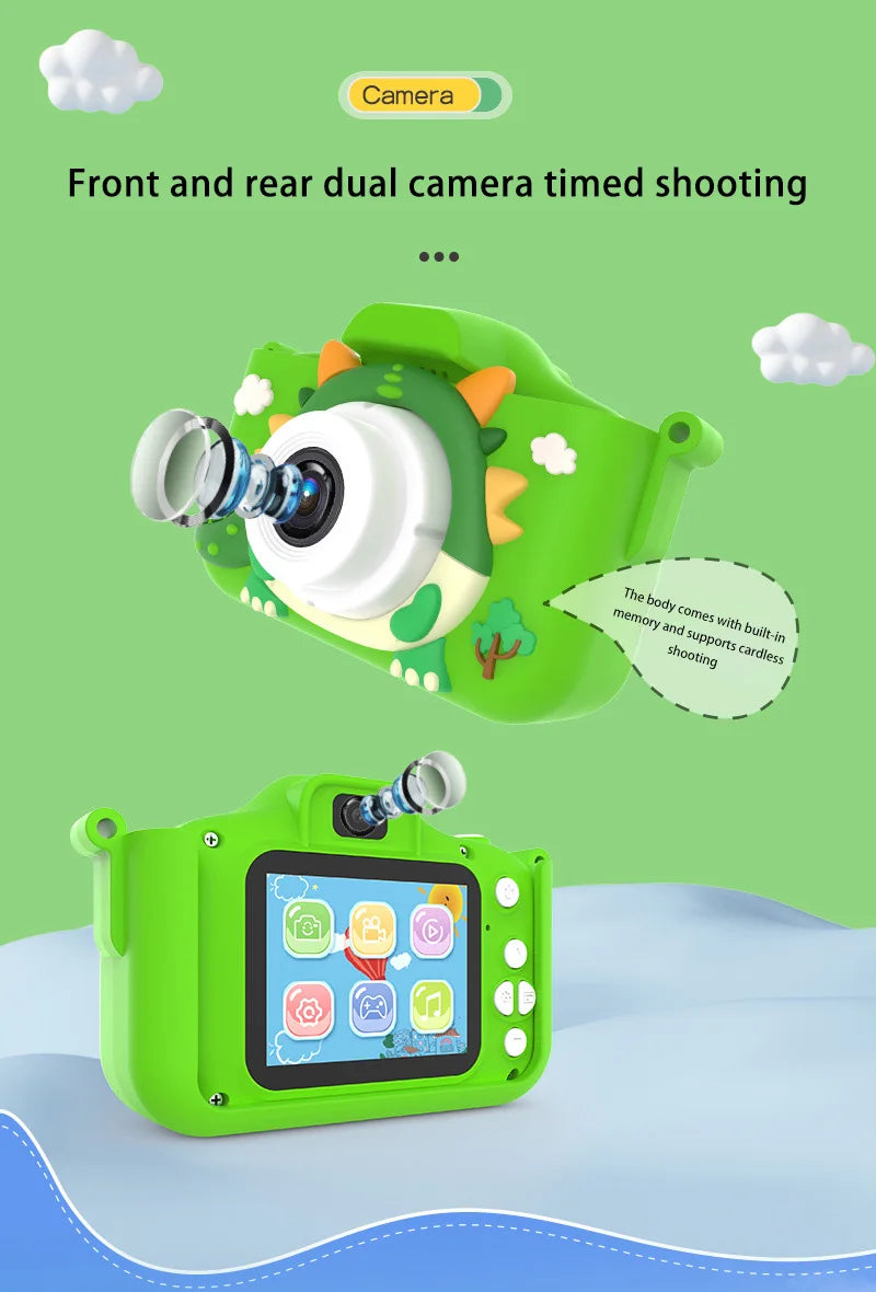 Xiaomi Children's Digital Camera Mini Camera Video Camera Small SLR Action Camera Cartoon Toy HD Dual Camera Photo Birthday Gift