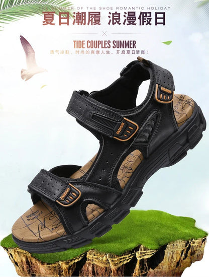Summer Men's Sandals 2024 Trending Adult Men's Sandal Original Brands Shoes Man's Leather Sandal Sandals for Boy Trend Designer