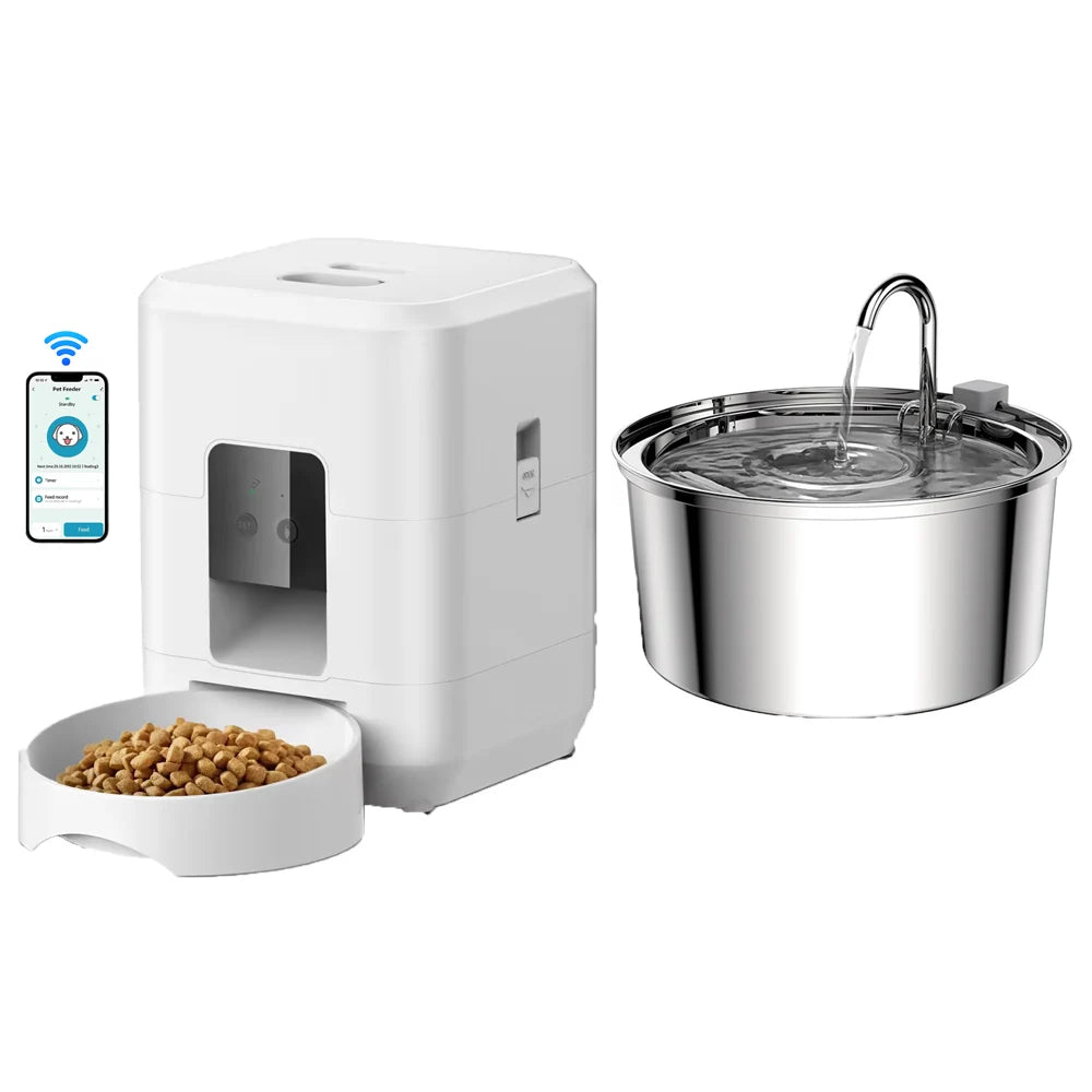 Automatic Cat Feeder 3.5L Dog Dry Food Dispenser Bowl 2L Pet Dogs Water Fountain Drinking Feeding For Pet Smart Tuya WIFI Feeder