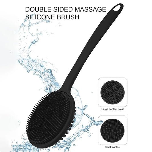 Bath Soft Back Brush Bath Shower Sponge Scrubbing Brush with Handle Exfoliating Scrub Skin Massager Exfoliating Bathroom Brush