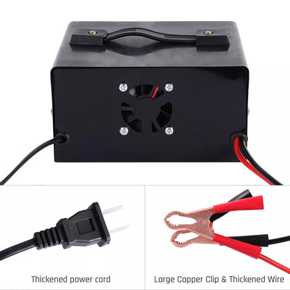 400A Car Battery Charger 12V/24V Battery High Power Fast Charger 220W Intelligent Pulse Repair Charger Self-Stop Battery Charger