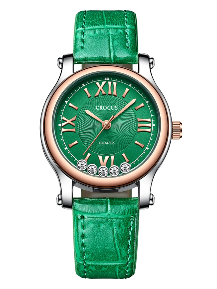 Crocus by Gk-Beck Original New Fashion Women's Watch Leather Strap Trendyy Quartz Watch Women's Watch