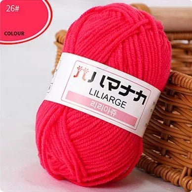 Multi-purpose 25g/ball Milk Cotton Yarn for DIY, Handmade Crafts, Amigurumi, Hats, and Bags