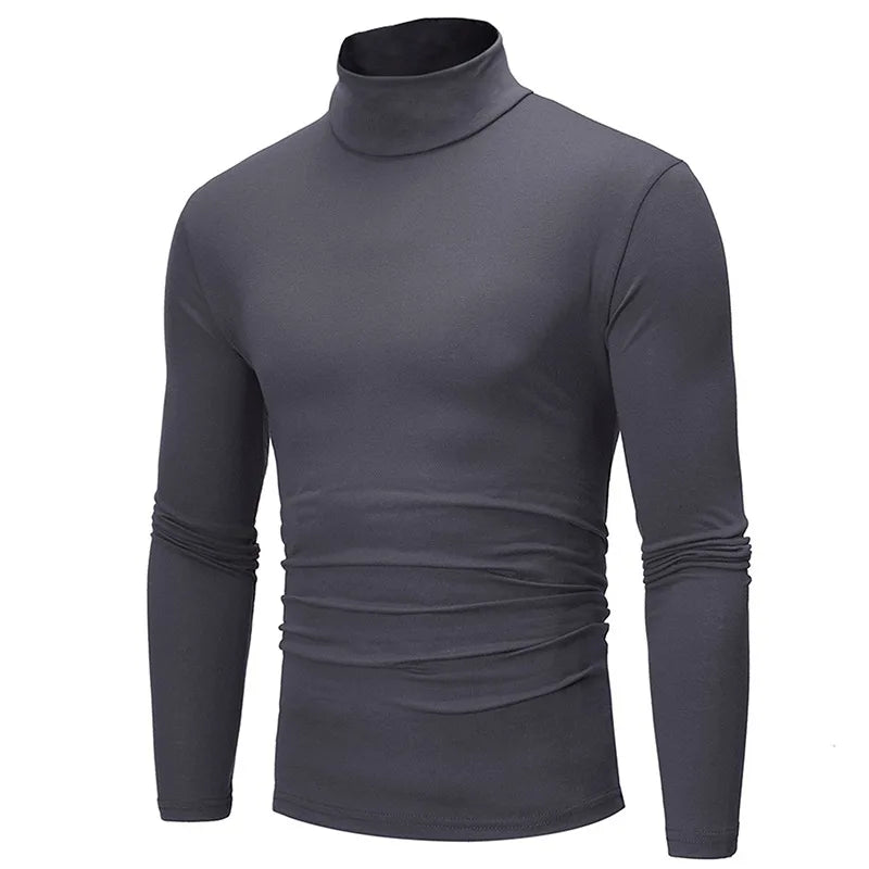 Thermal Underwear Tops Men Spring Clothes Thermal Shirt Autumn Men's Winter Tights High Neck Thin Slim Fit Long Sleeve T-shirt