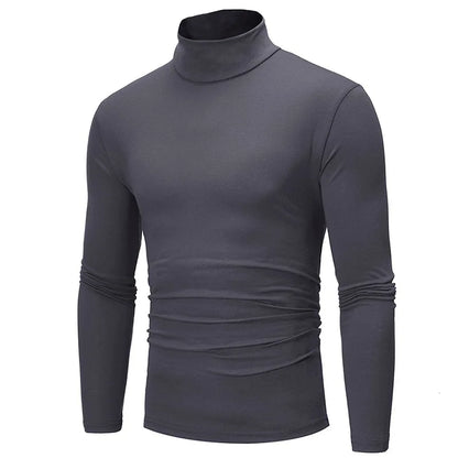 Thermal Underwear Tops Men Spring Clothes Thermal Shirt Autumn Men's Winter Tights High Neck Thin Slim Fit Long Sleeve T-shirt