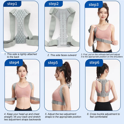 Posture Corrector Easy Wearing Concealed Back Brace with Adjustable Belt, Breathable Back Straightener for Improving Hunchback