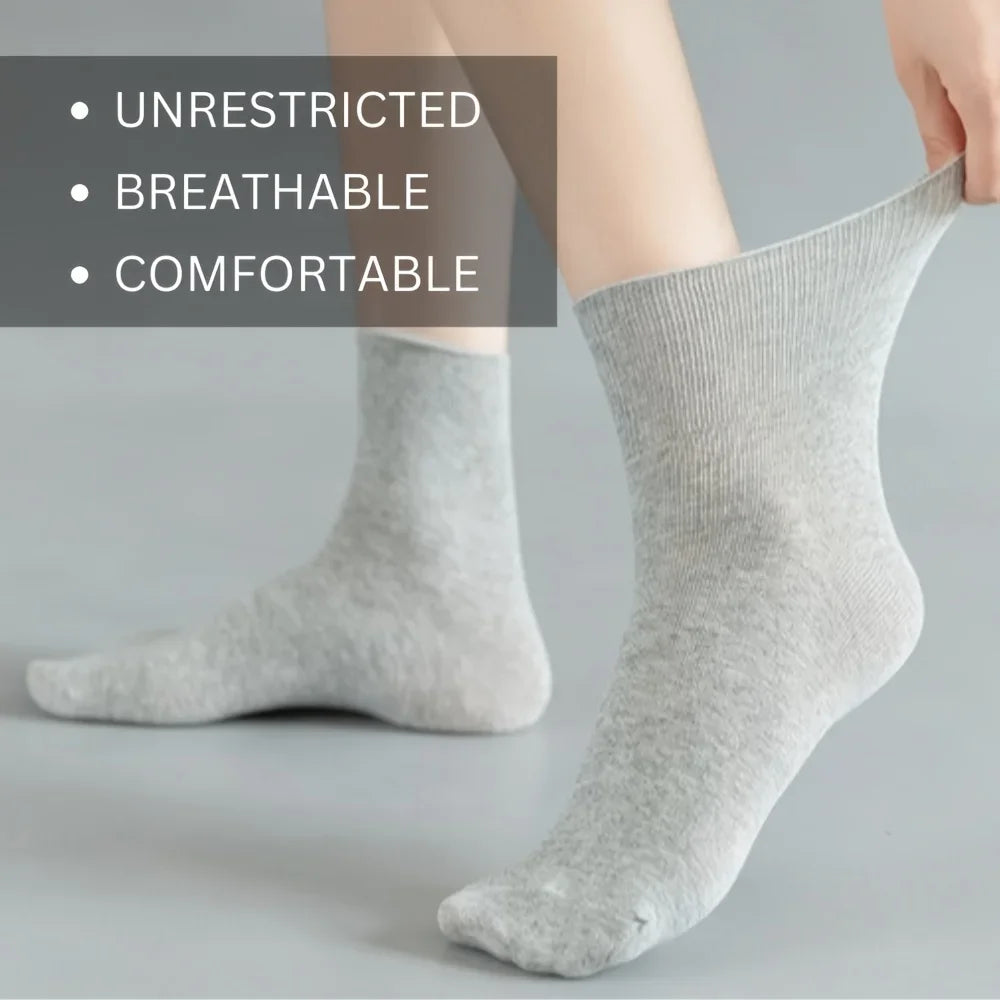 5 Pairs Women'S Non-Binding Diabetic Socks, Comfortable No-Restriction Footwear for Seniors & Pregnant Women, Perfect Gift