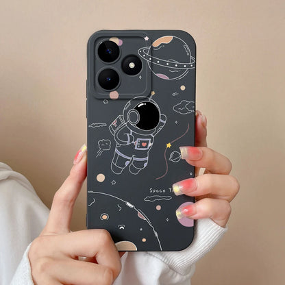 Case For Realme Note 50 Flower Painted Upgrade Lens Protection Soft Back Cover Model RMX3834 Liquid Silicone Phone Protectors