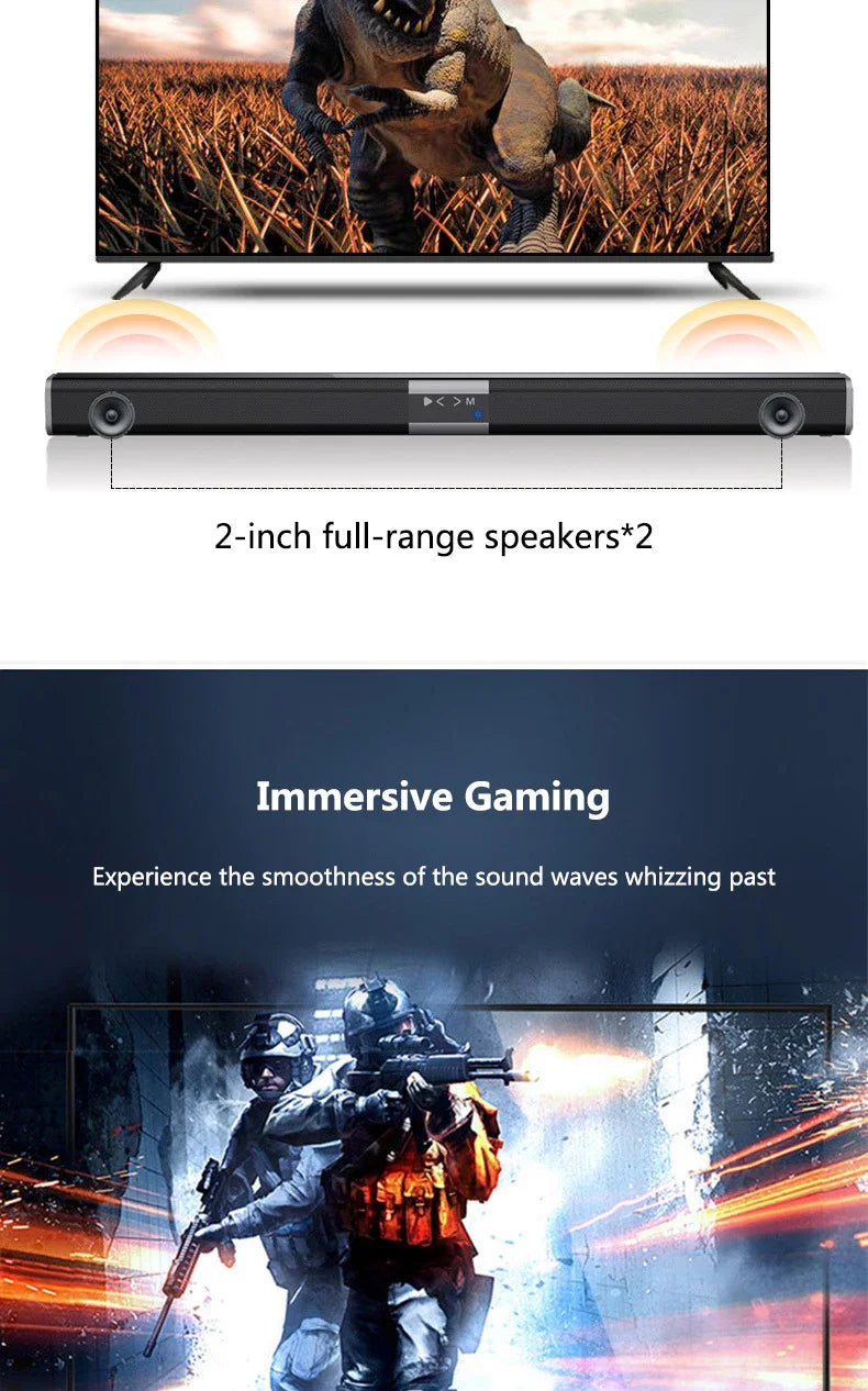 6D surround sound home theater speaker system mobile phone bass wireless Bluetooth speaker long TV soundbar speaker TF/AUX/USB