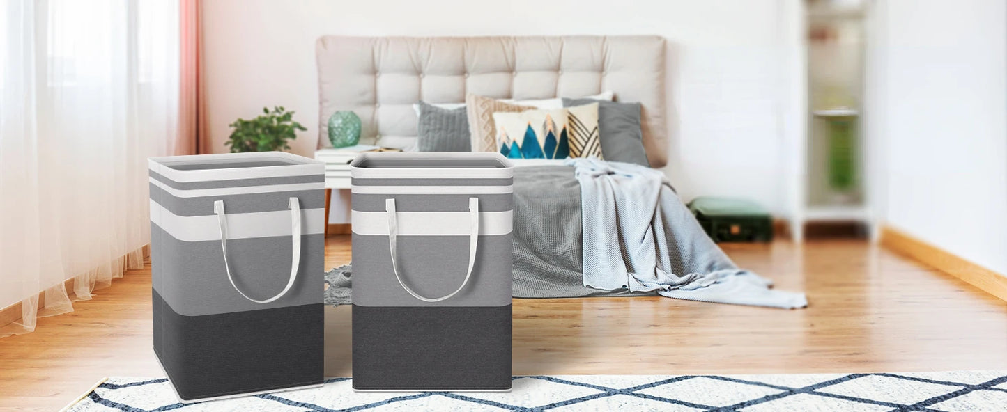 Large Laundry Baskets Waterproof Freestanding Laundry Hamper Collapsible Tall Clothes Hamper with Extended Handles for Clothes