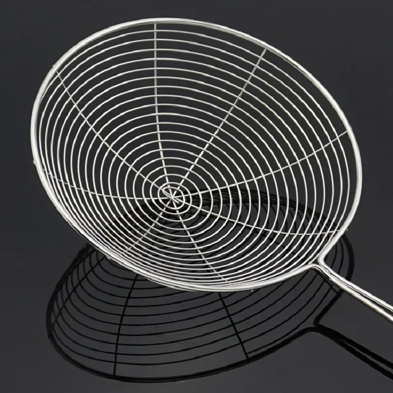 1PC Stainless Steel Strainer Ladle Skimmer Oval Fine Mesh Oil Pot Strainers Home Kitchen Tools Strainer Oil Skim Grease Foam