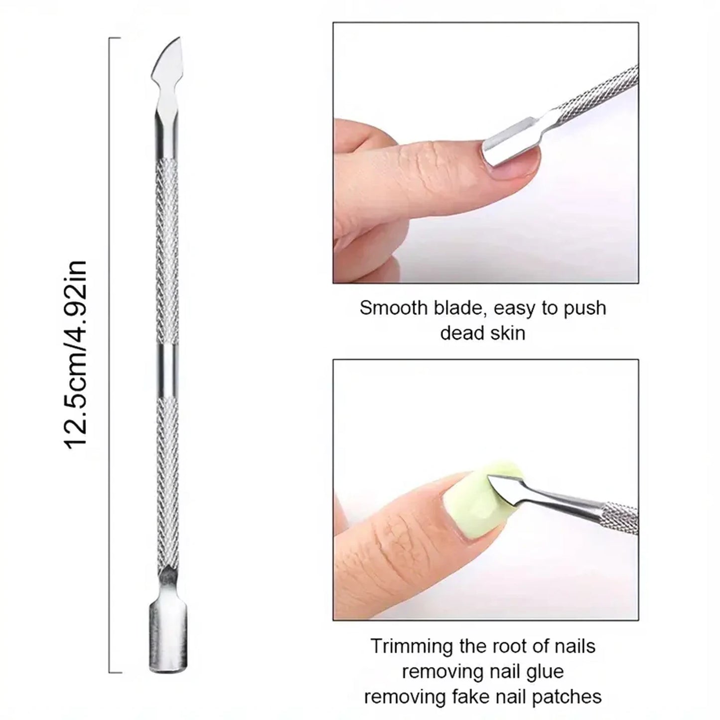 Stainless Steel Nail Cuticle Scissors Set With Dead Skin Pusher,Manicure Pedicure Tool, UV Polish Gel Remover Tool For Nail Care