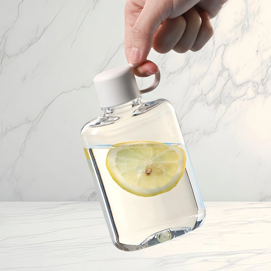 Water Botlte Flat Bpa Free Sport Clear Plastic Crystal Drinks Kettle Notebook Milk Juice Transparent Drinkware Birthday Gift