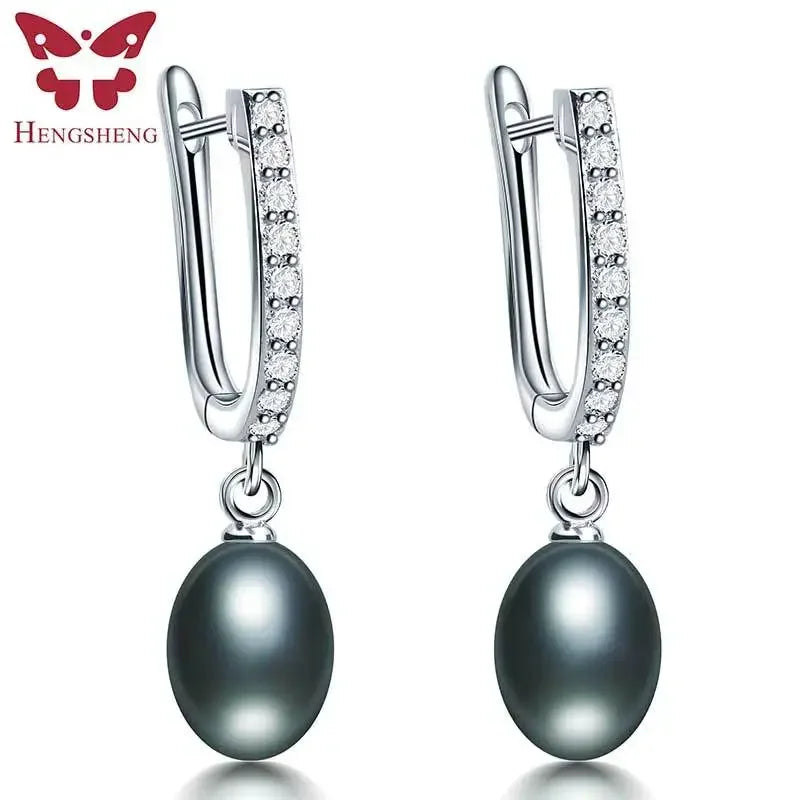 HENGSHENG 7-8mm Natural Freshwater Pearl Earrings for Women Jewelry Bohemian Drop Earrings for Wedding / Party / Daily