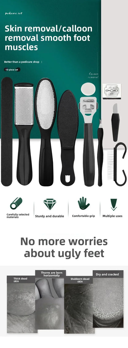 Foot care Foot board file tool set Stainless steel foot washboard Foot grinder to remove dead skin Calluses Pedicure Foot board