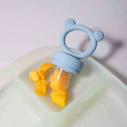 Baby Silicone Fruit Feeder – Bite & Explore Fresh Fruits cute cartoon design Chewable soft