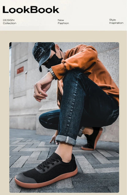 Sneakers for Men New Wide Barefoot Sneaker Fashion Flats Soft Zero Drop Sole Wider Toe Light Weight Fashion Shoes Plus Size