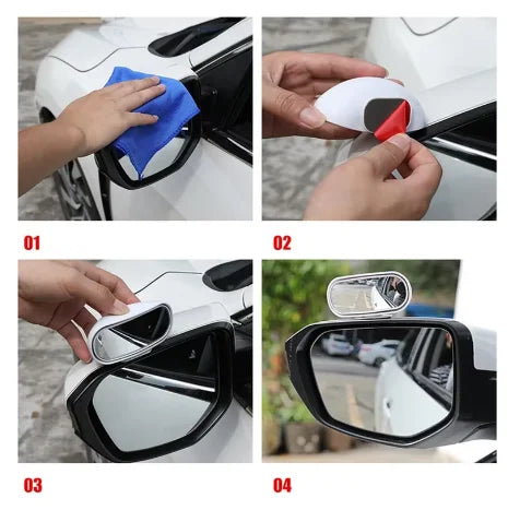 Universal Car Mirror 360 Degree Adjustable Wide Car Mirror HD Glass Wide Angle Side Rear Blind Spot Parking Auxiliary Mirror