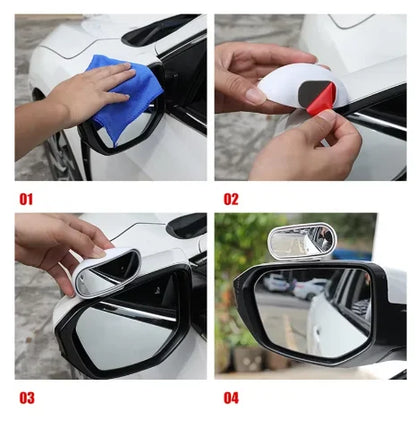 Universal Car Mirror 360 Degree Adjustable Wide Car Mirror HD Glass Wide Angle Side Rear Blind Spot Parking Auxiliary Mirror