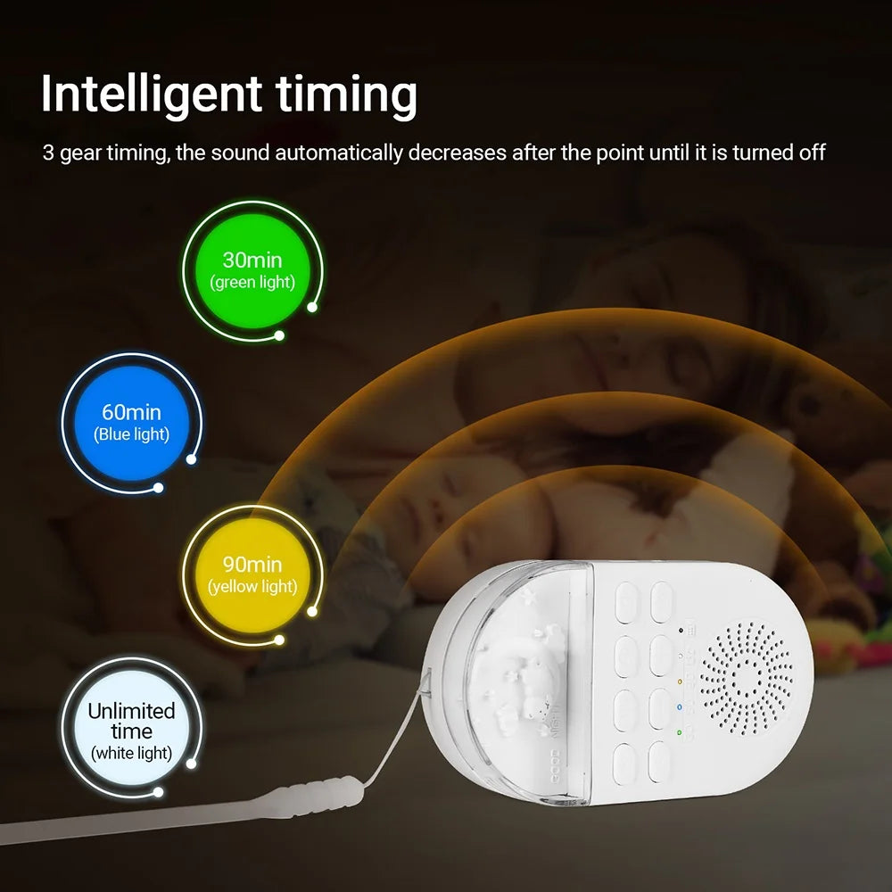 Portable White Noise Machine For Sleeping Baby Sleep Aid Noise Machine Kids Sleep Night Light 24 Natural Sounds Baby Sleeper