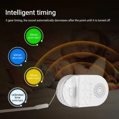 Portable White Noise Machine For Sleeping Baby Sleep Aid Noise Machine Kids Sleep Night Light 24 Natural Sounds Baby Sleeper