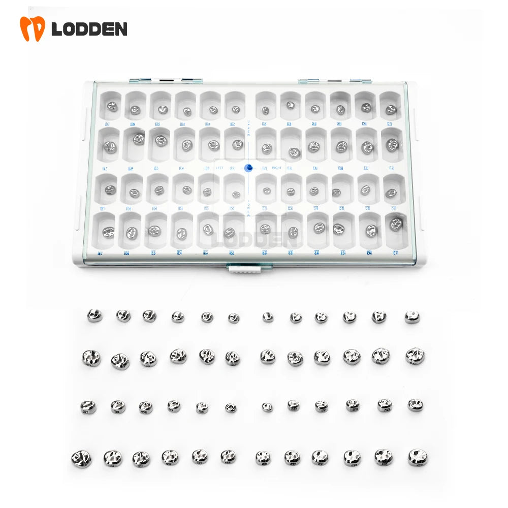 5/48pcs Dental Kids Teeth Crowns Orthodontic Stainless steel Temporary Tooth Crown Individual Model Dentistry  Preformed Tool