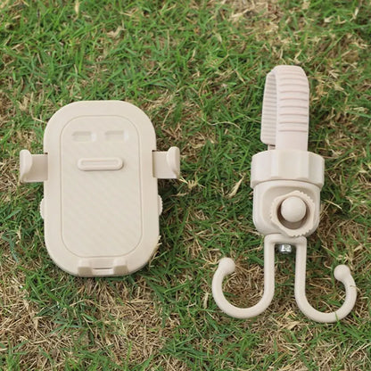 2 in 1 Baby Stroller Hooks Rotatable Creative Stroller Phone Holder Stable Detachable Bicycle Hanging Double Hook Universal