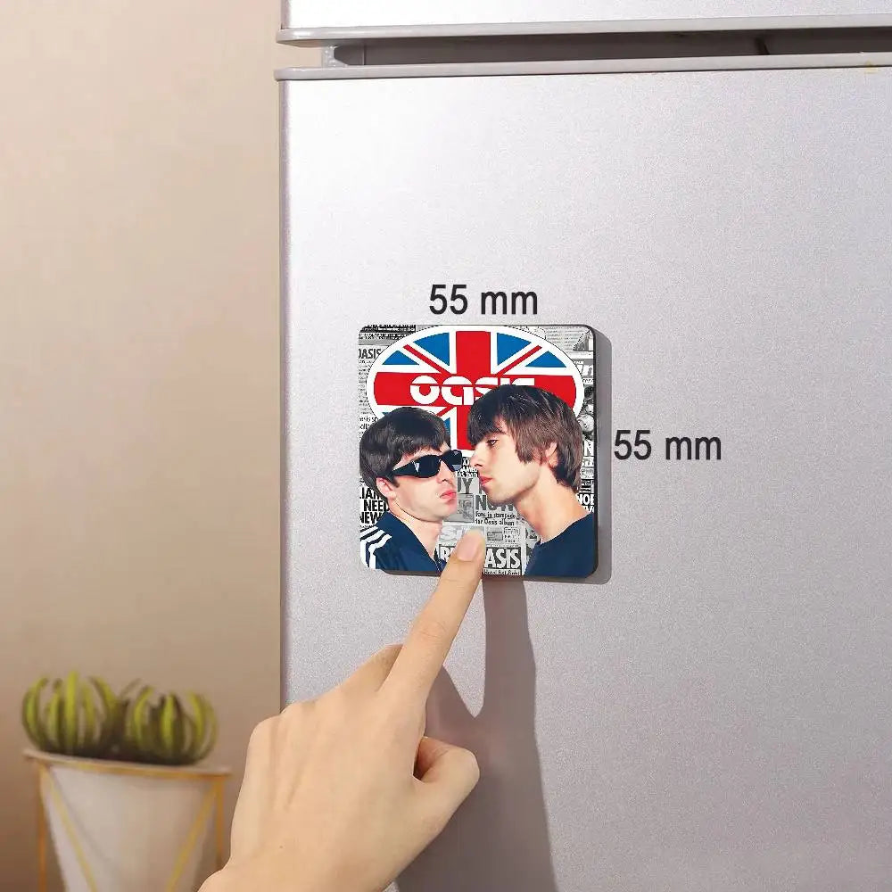 Rock O-Oasis Band  Fridge Magnet Photo Personalized For Office Family Kitchen Refrigerator Friends Gift Holiday Decor