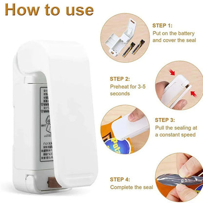 Mini Snack Sealer Small Household Bag Sealer Portable Hand Pressure Heat Sealer Plastic Bag Sealer