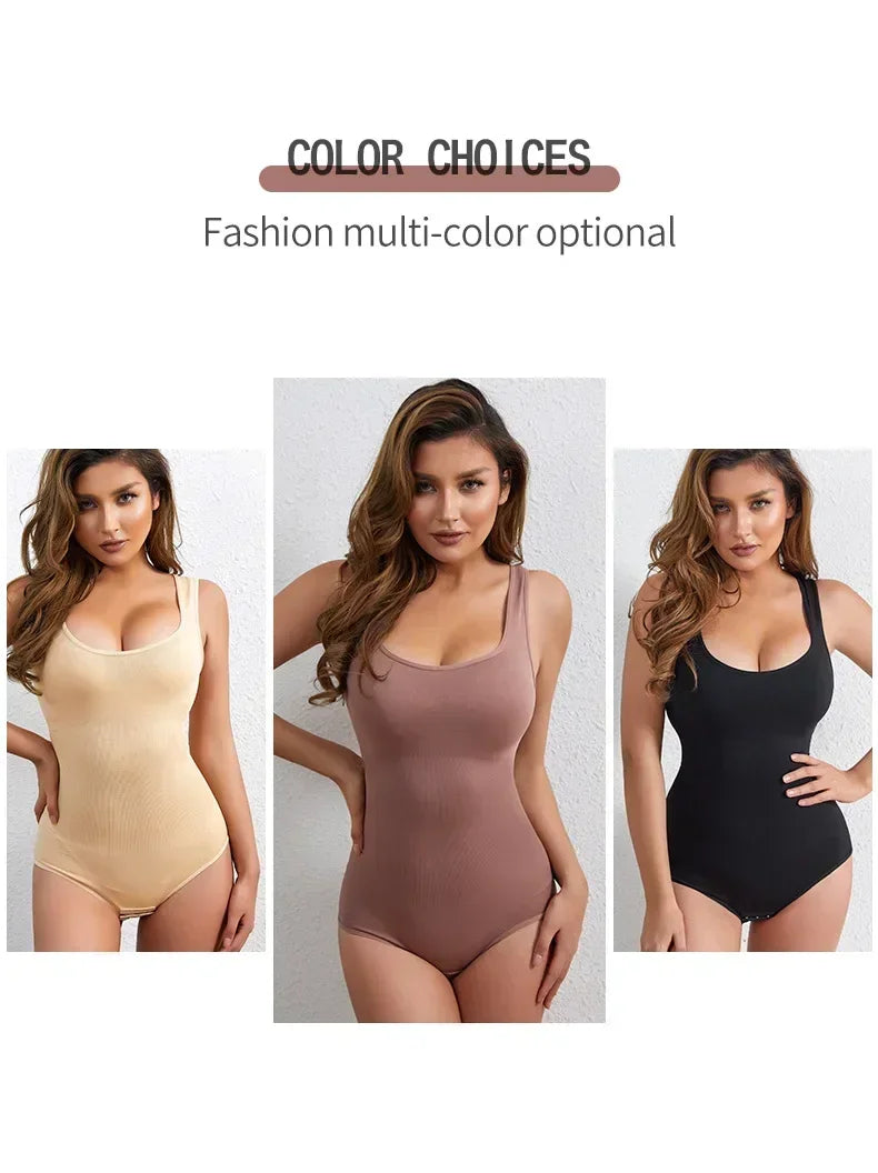 Body Shapewear for Women Seamless Solid Shaping Full Bodysuit Crew Neck Tummy Control Slimming Body Shaper Underwear & Shapewear