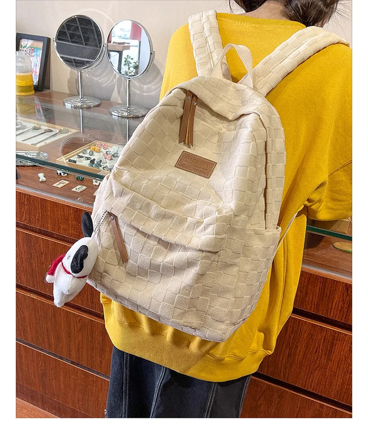 Gift pendant schoolbag, female high school student schoolbag, backpack, college student large-capacity and versatile backpack