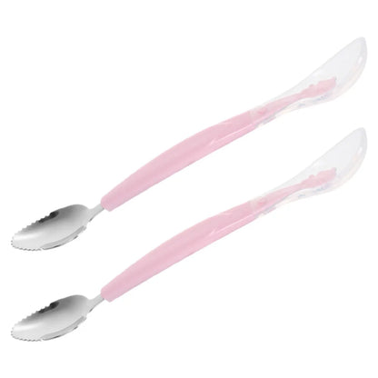 2 Pcs Double Baby Spoon Soft Silicone Dual Fruit Scraping Feeding Tool Toddler Training Spoon Yogurt Puree Food