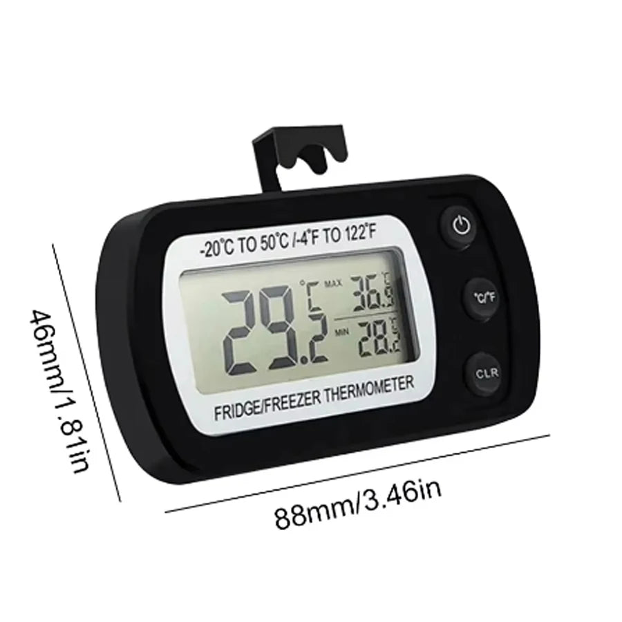 Fridge Thermometer With Hook Anti-Humidity Refrigerator Freezer Electric LCD Display Digital Thermometer Temperature Monitor